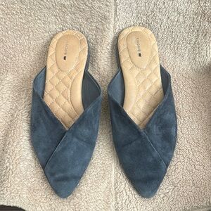 Birdies The Swan Mule Size 9.5 Womans Pointed Toe Suede Blue